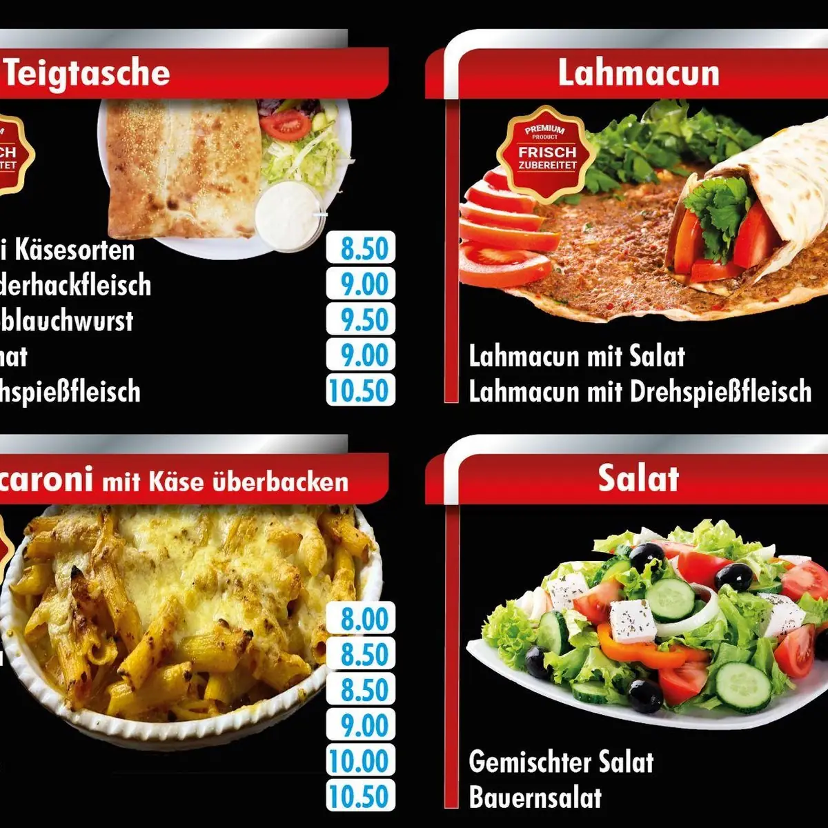 Speisekarte, König Pizza & Kebap