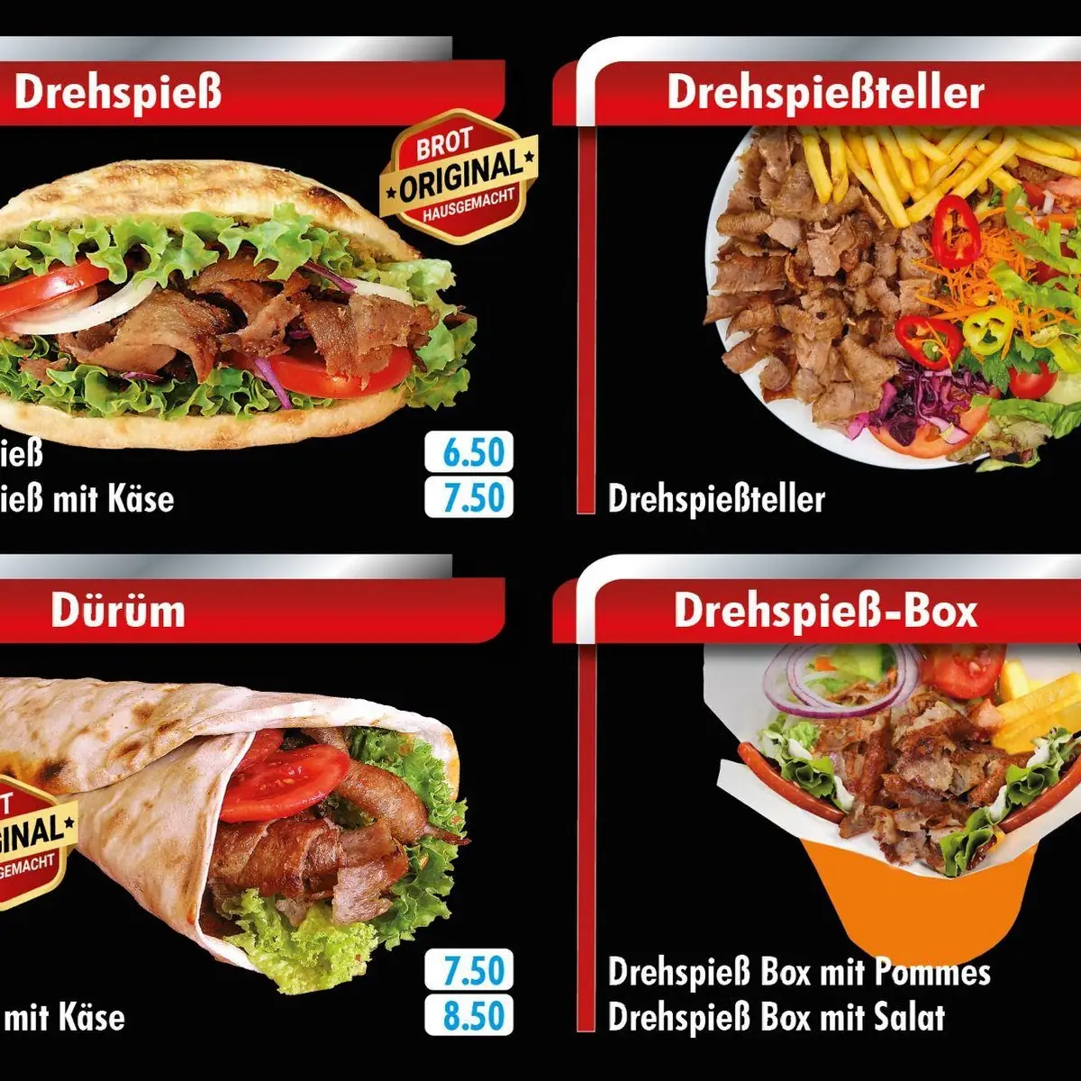 Speisekarte, König Pizza & Kebap