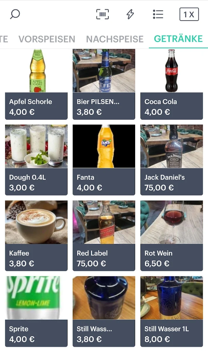Speisekarte, Ara Restaurant