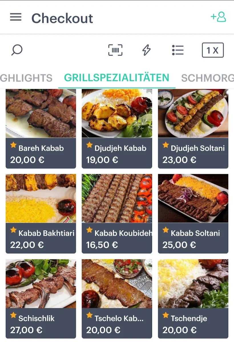 Speisekarte, Ara Restaurant