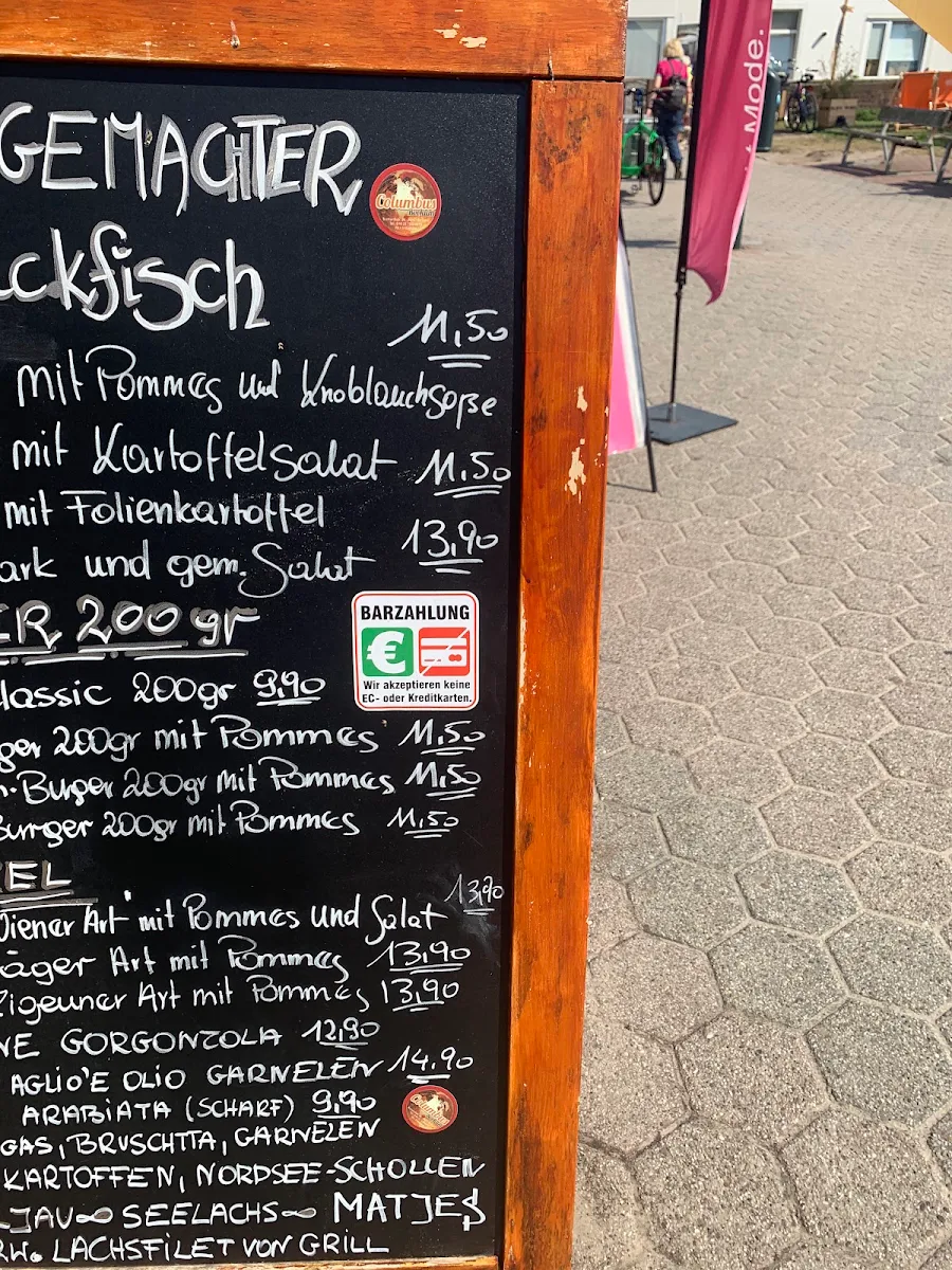 Speisekarte, Café & Bar Columbus Borkum