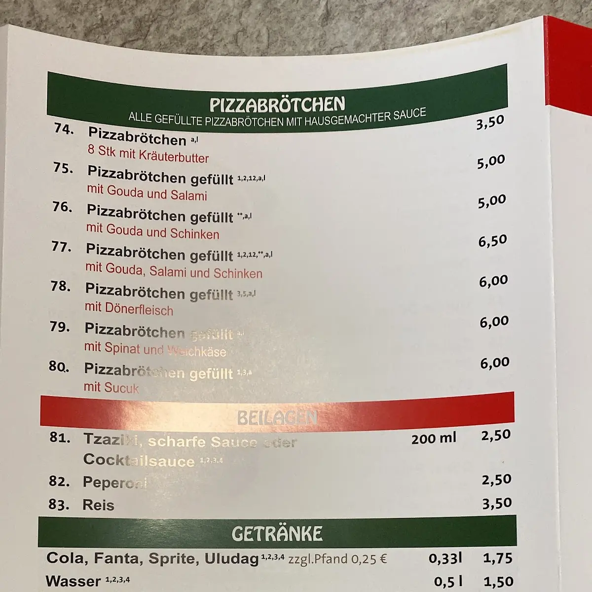 Speisekarte photo 6