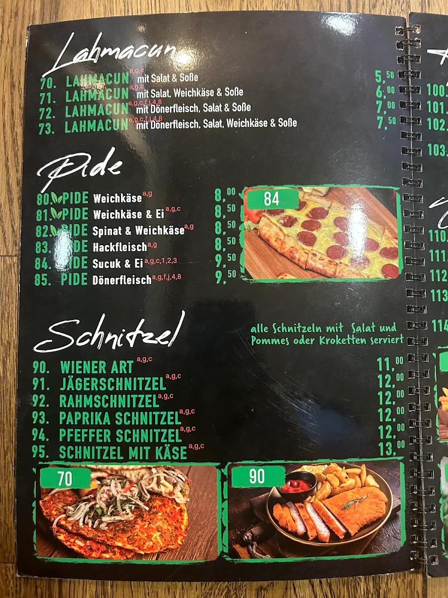 Speisekarte, Dogan Döner und Pizza