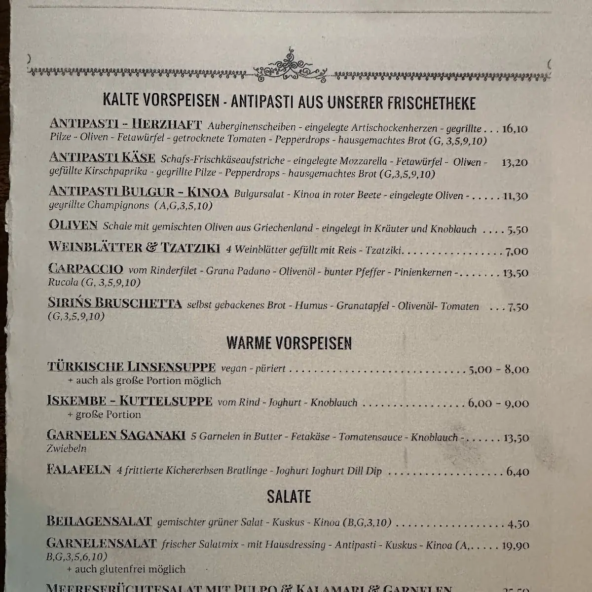 Speisekarte photo 2