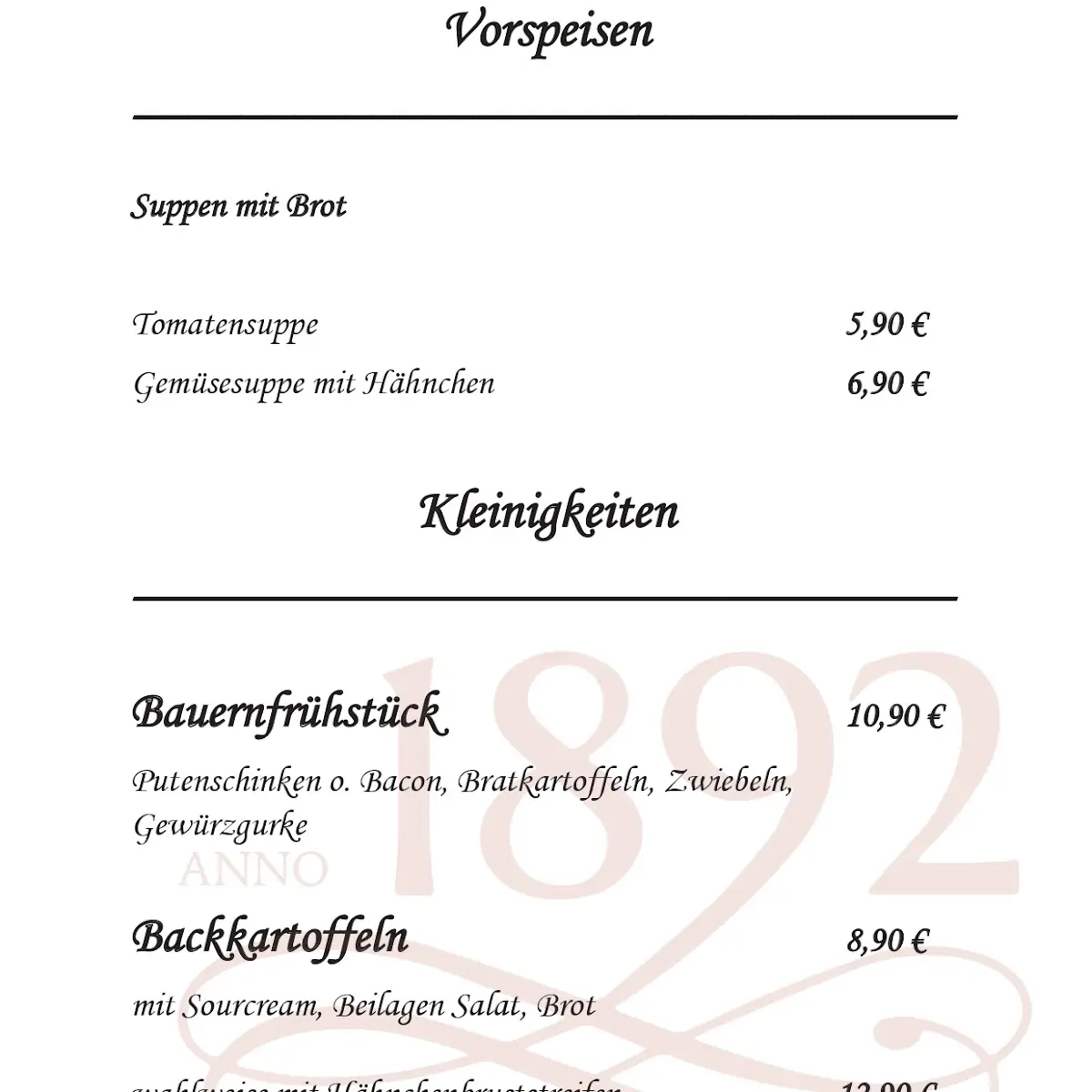 Speisekarte photo 1