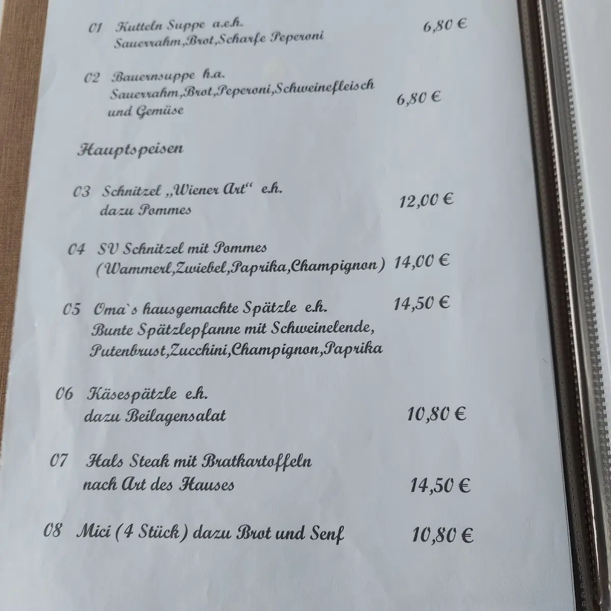 Speisekarte photo 2