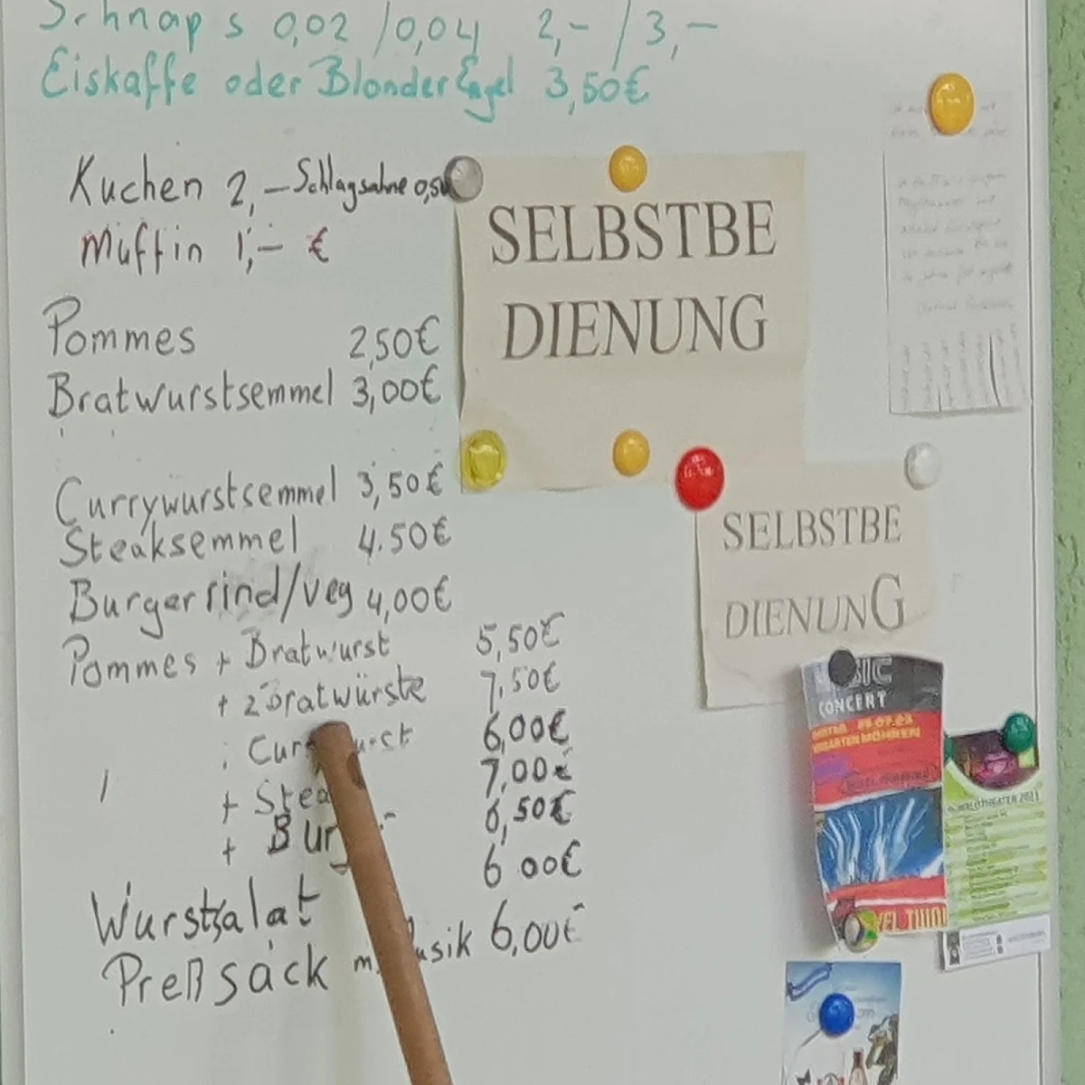 Speisekarte, Biergarten Schlossblick