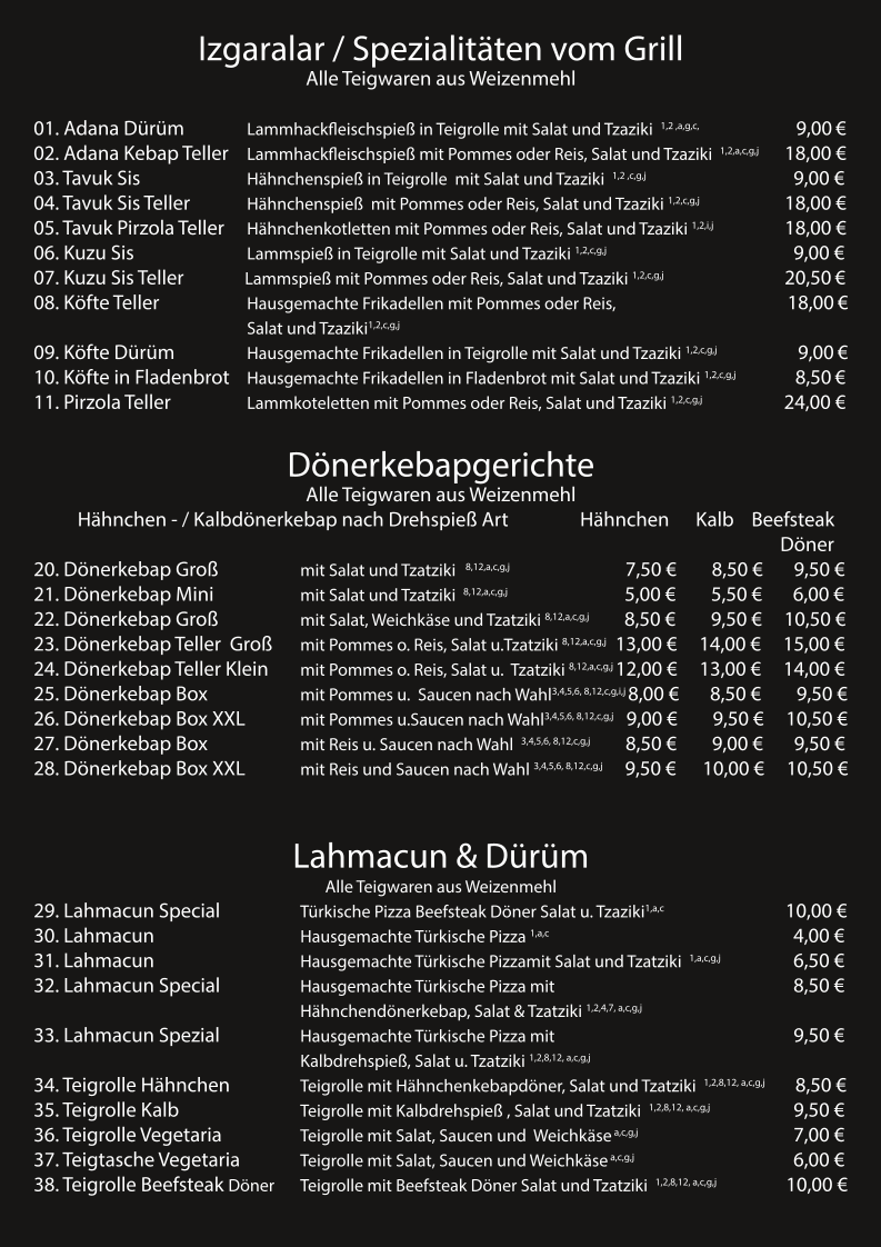 Speisekarte photo 2