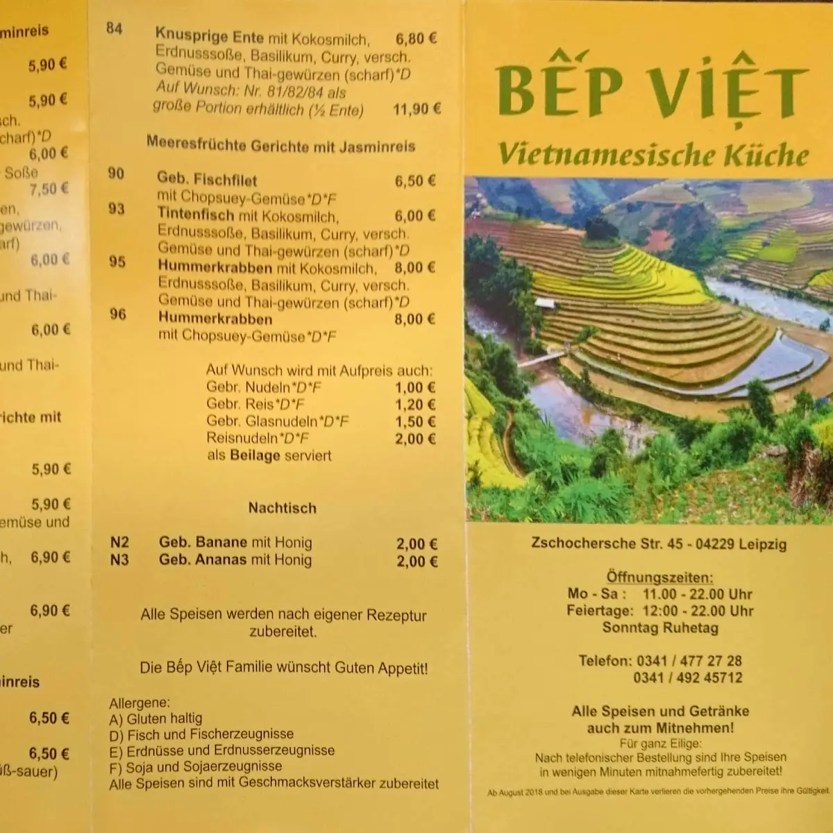 Speisekarte, Bếp Việt