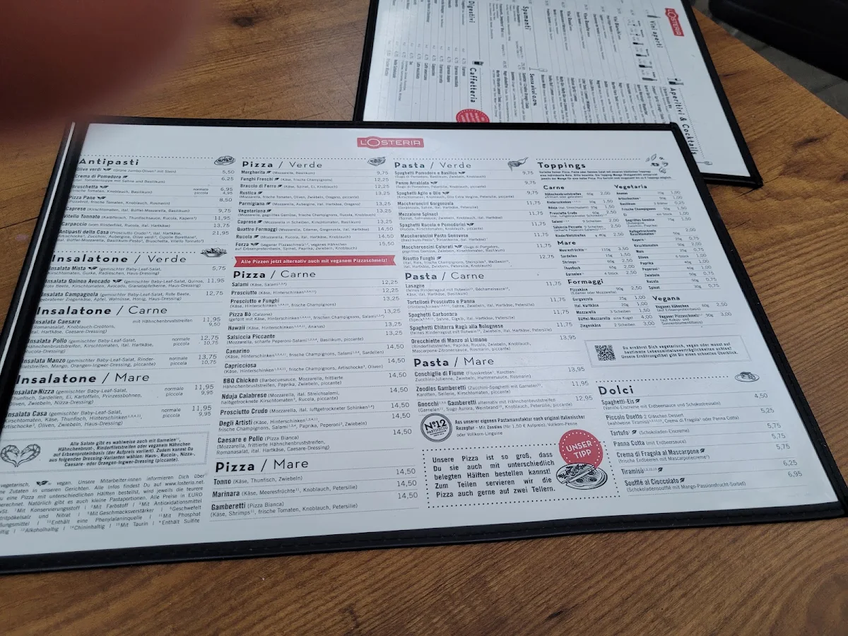 Speisekarte, L'Osteria Münster