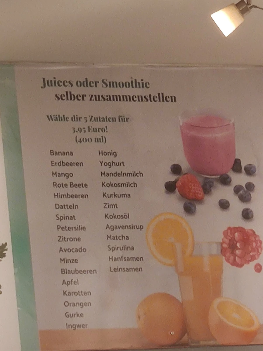 Speisekarte, The Fresh Seeds