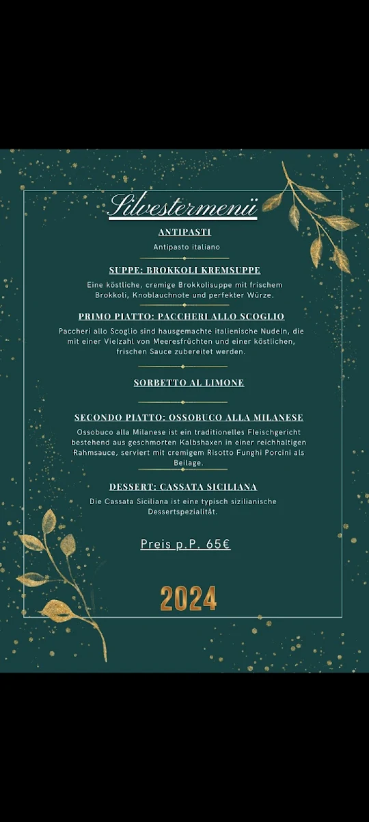 Speisekarte, Pizzeria Portofino