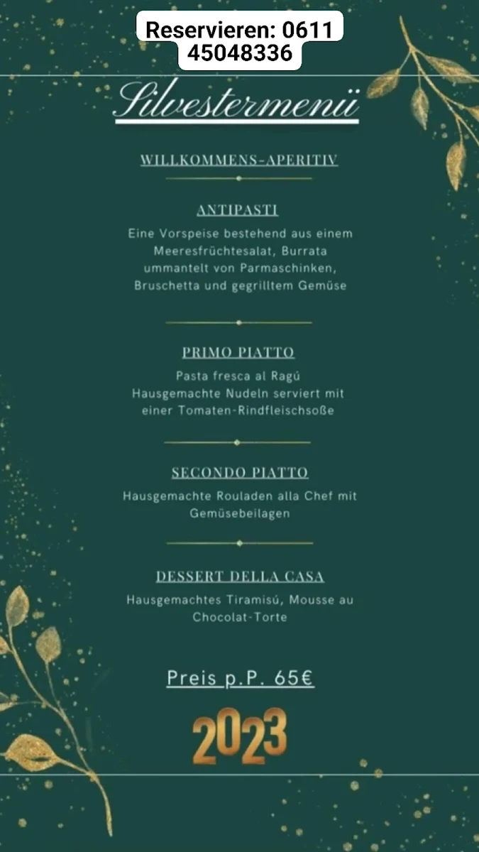 Speisekarte, Pizzeria Portofino