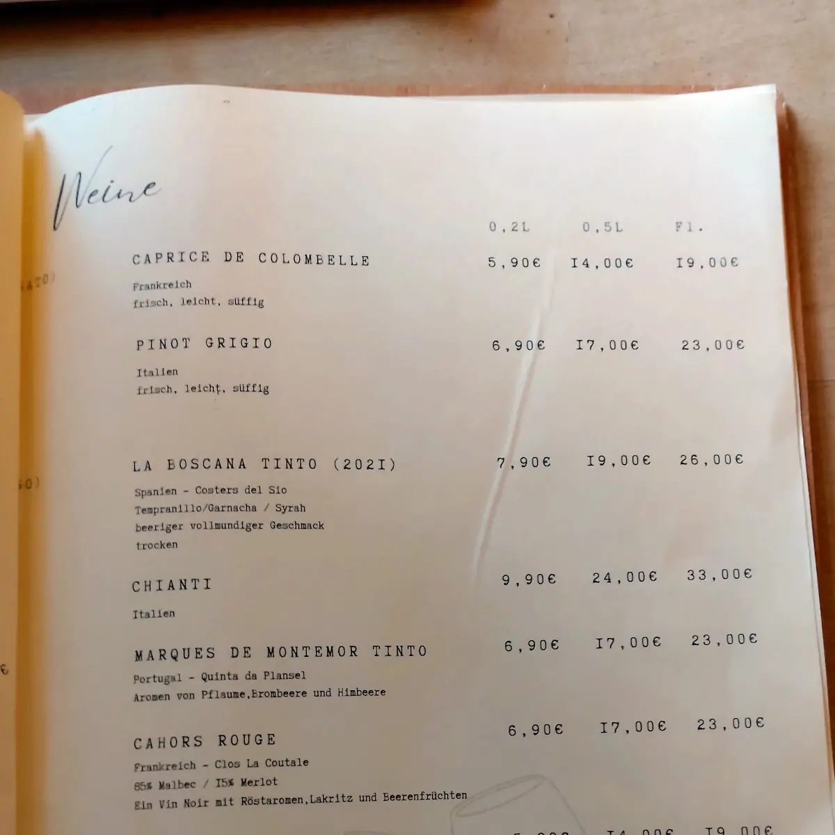 Speisekarte photo 2