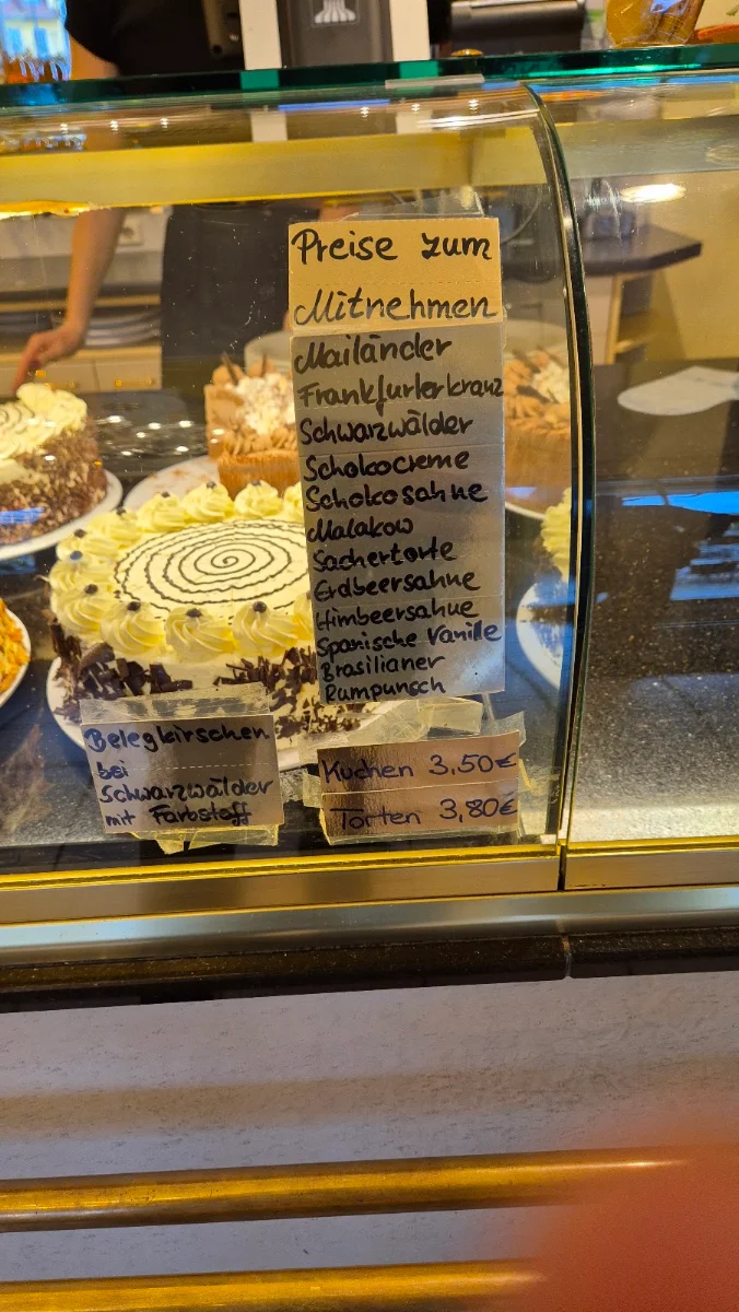 Speisekarte, Cafe Ihringer - Breisach am Rhein