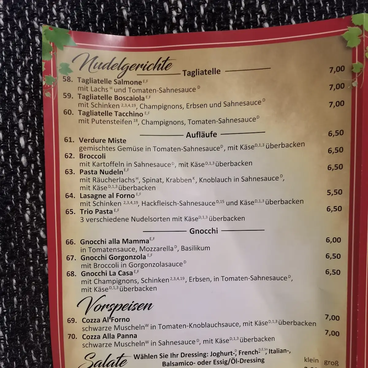 Speisekarte photo 1