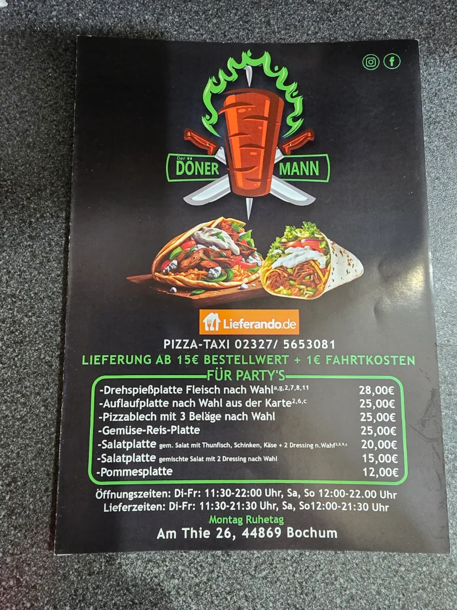 Speisekarte, Der Dönermann