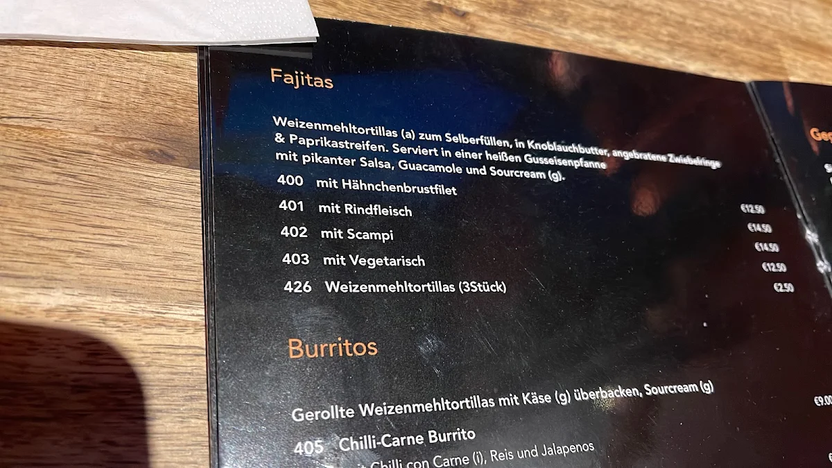 Speisekarte, Dos Pescados I - Tegel