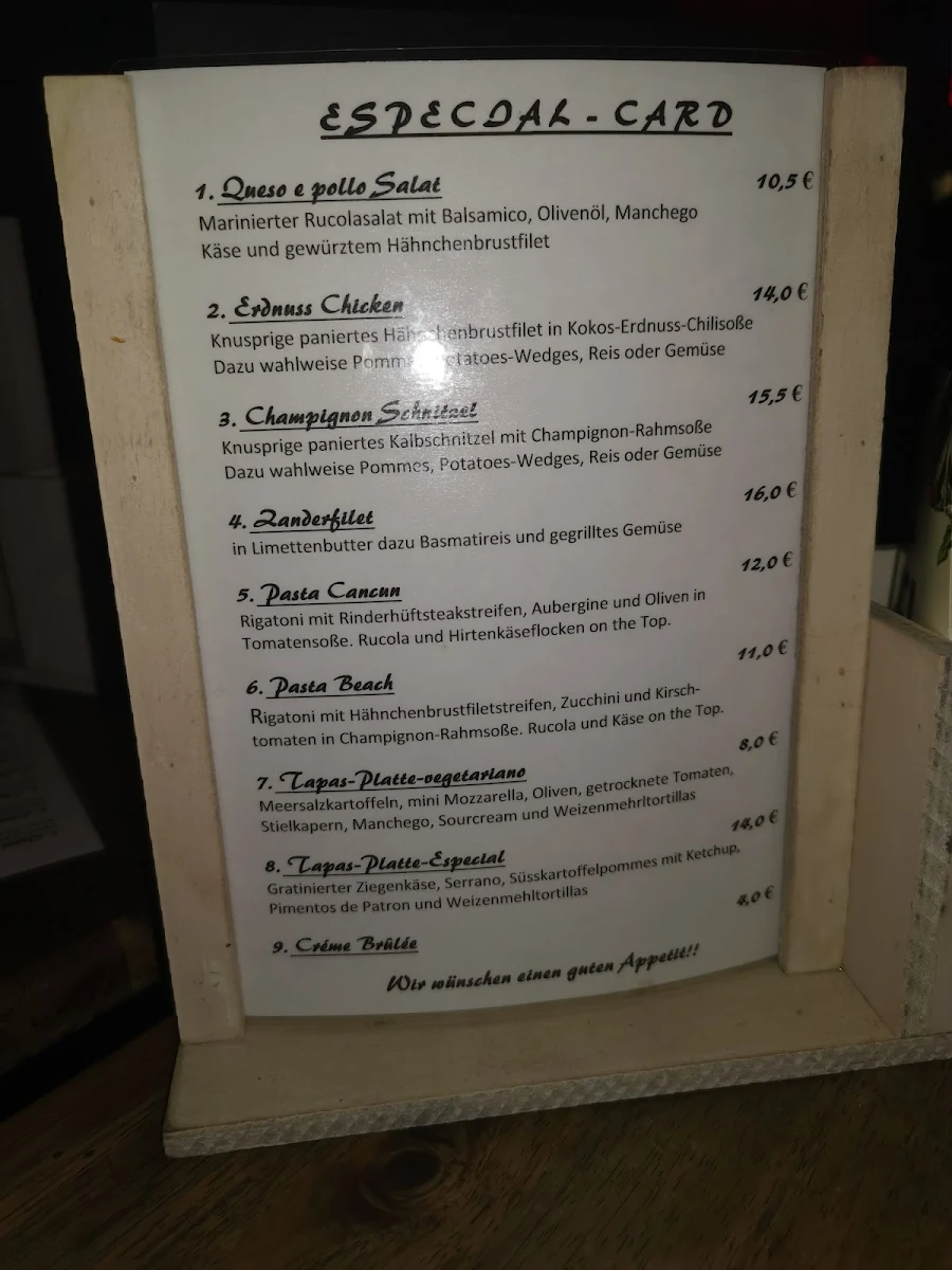 Speisekarte, Dos Pescados I - Tegel