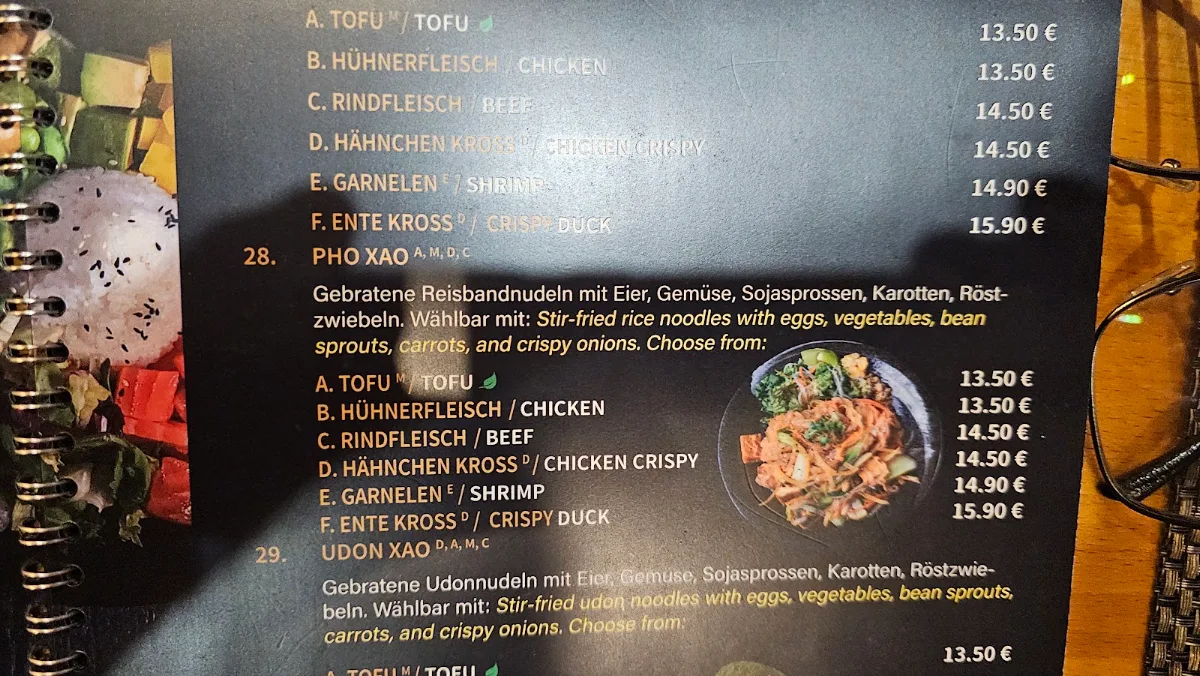Speisekarte, Toni Vu Vietnamesisches Restaurant & Sushi
