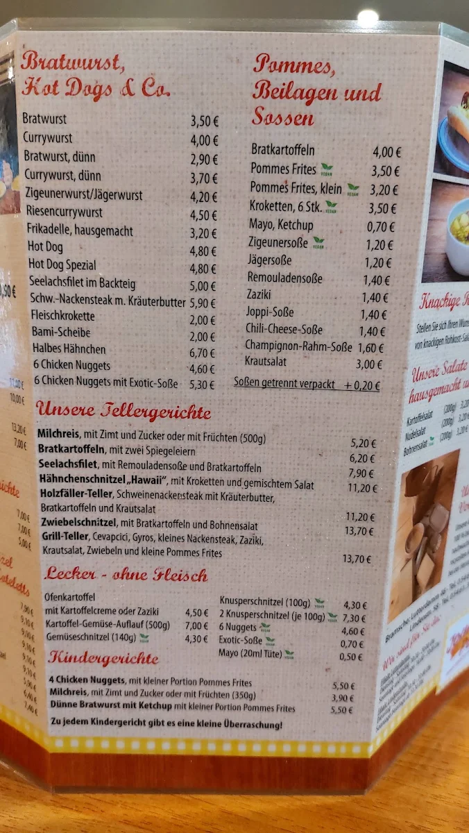 Speisekarte, Jonny's Pantry