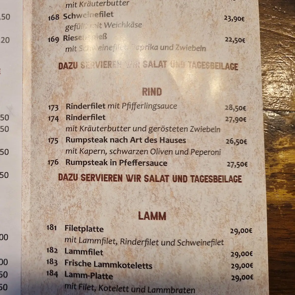 Speisekarte, Restaurant Limnos