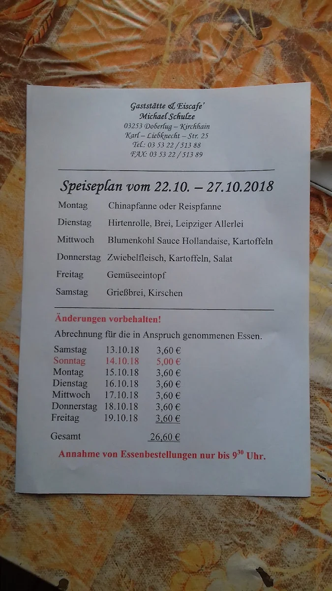 Speisekarte photo 1