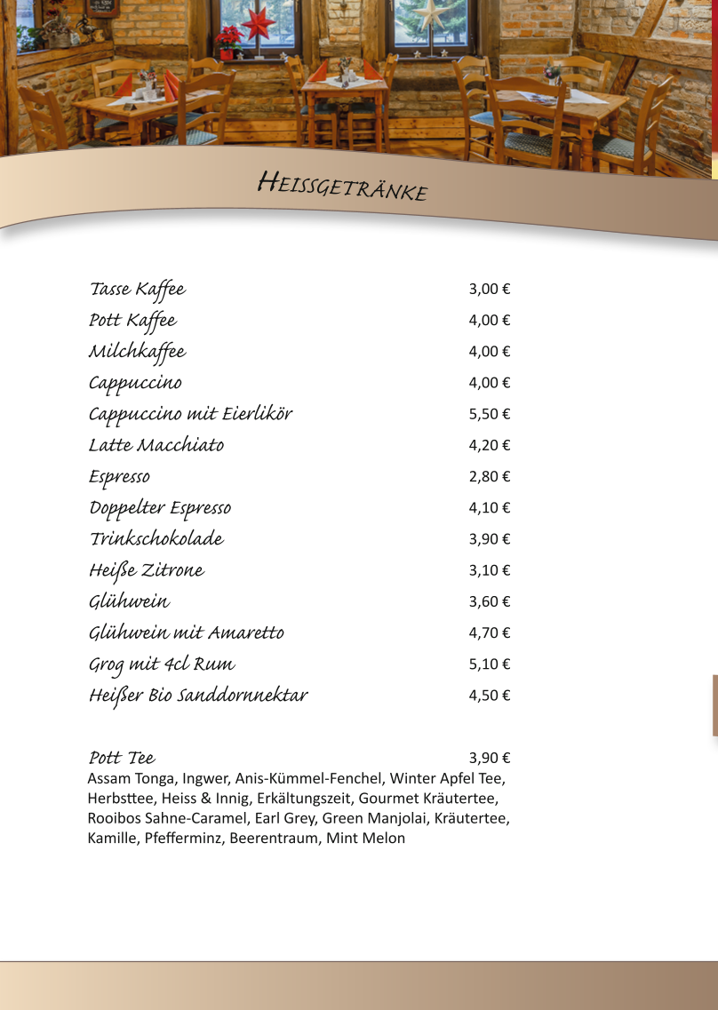Speisekarte, Restaurant Gutshaus-Albertsdorf