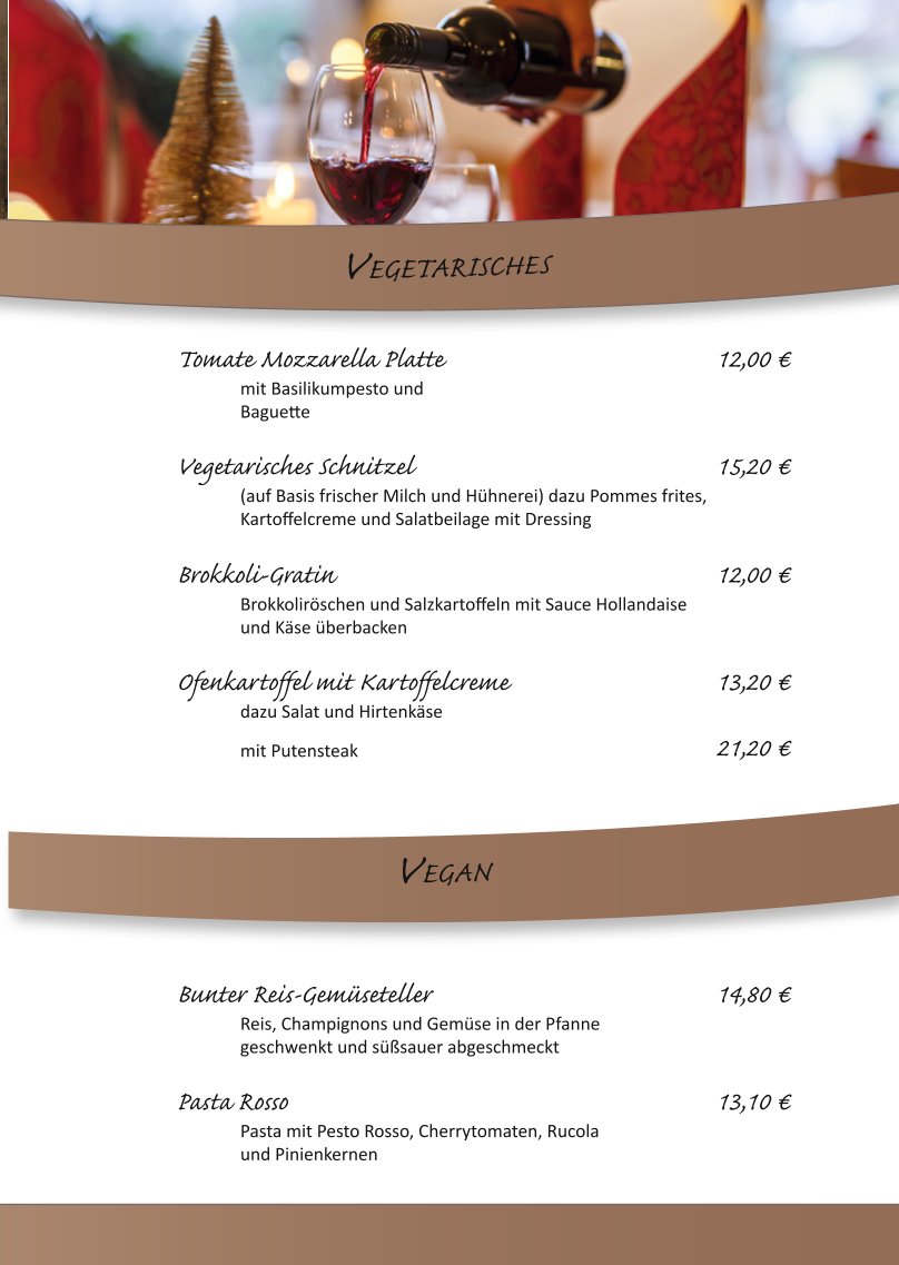 Speisekarte, Restaurant Gutshaus-Albertsdorf