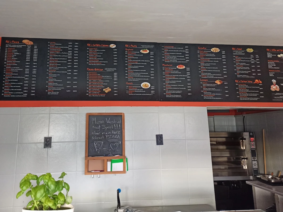 Speisekarte, Rickis Pizzeria
