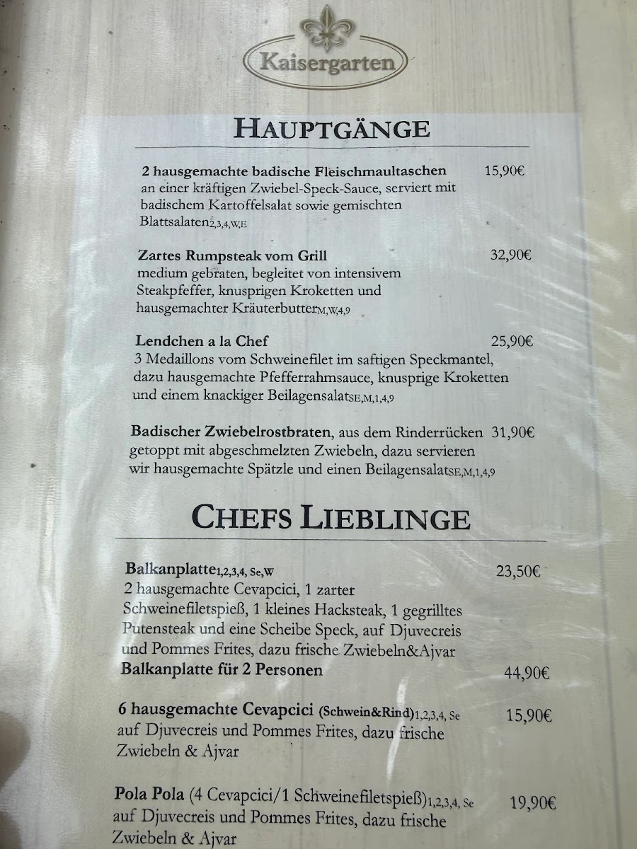 Speisekarte photo 1