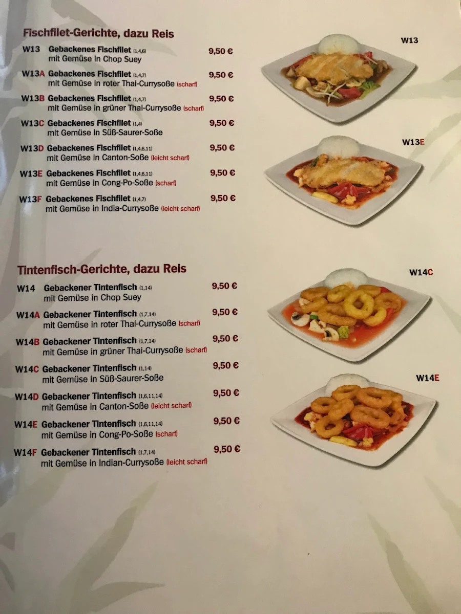 Speisekarte, Asia Food & Sushi Bar