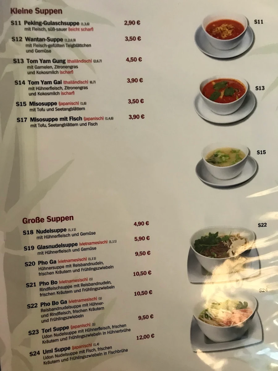 Speisekarte, Asia Food & Sushi Bar
