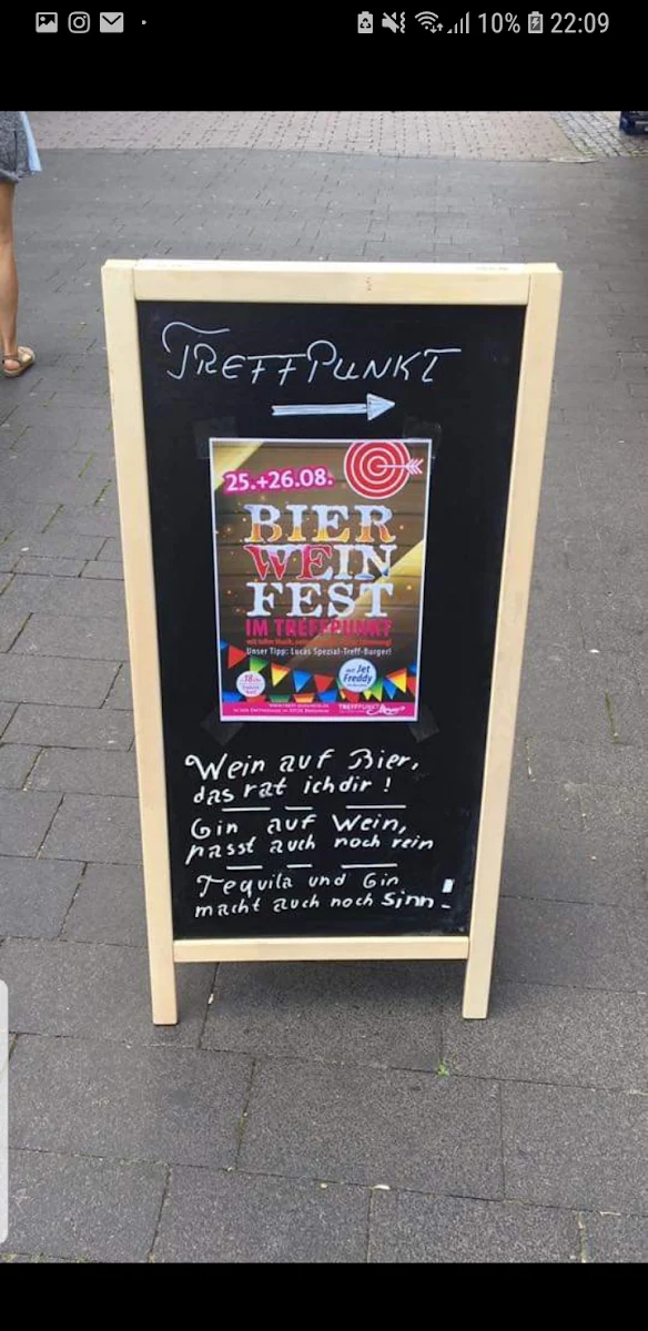 Speisekarte, Treffpunkt Bergheim
