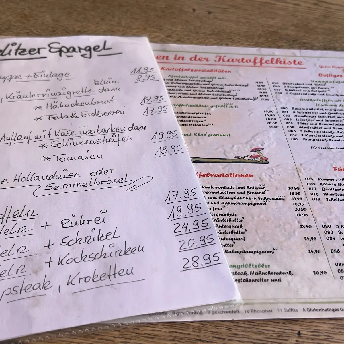 Speisekarte, Kartoffelkiste