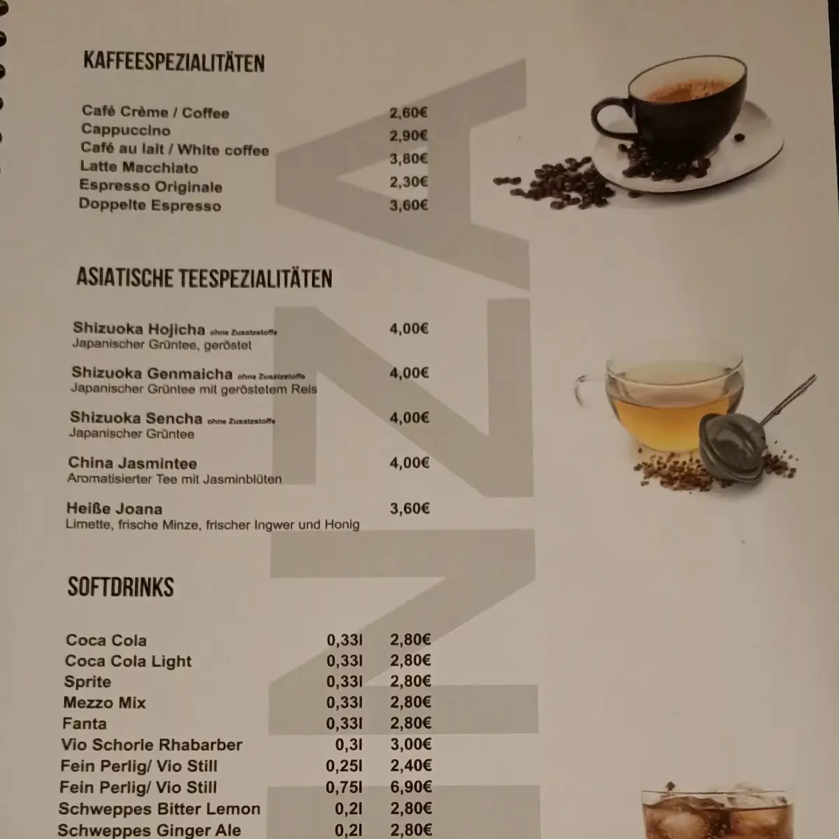 Speisekarte, GINZA Sushi Restaurant