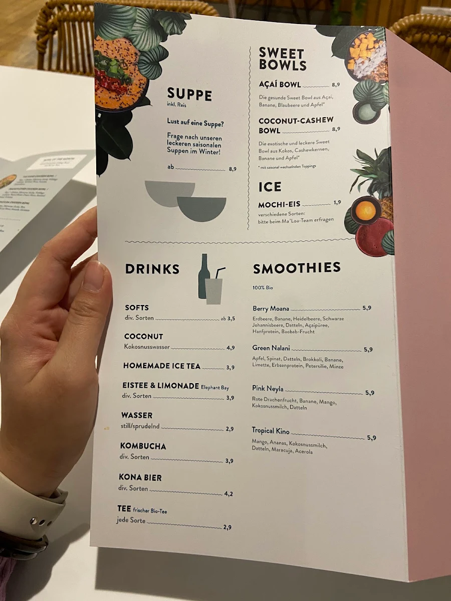 Speisekarte, MA'LOA Poké Bowl