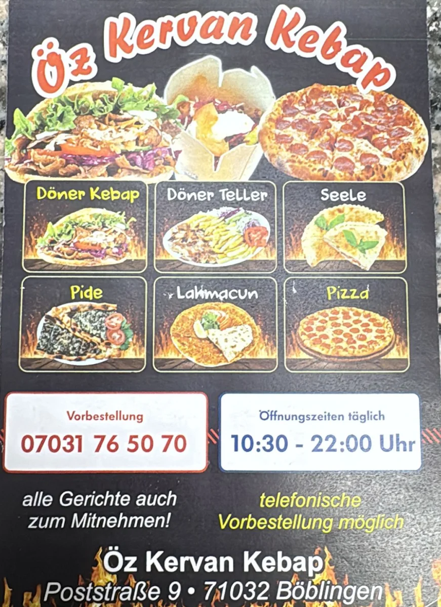 Speisekarte, Kervan Kebap