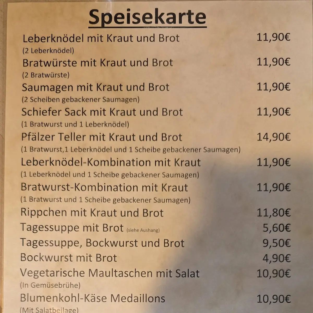 Speisekarte photo 1