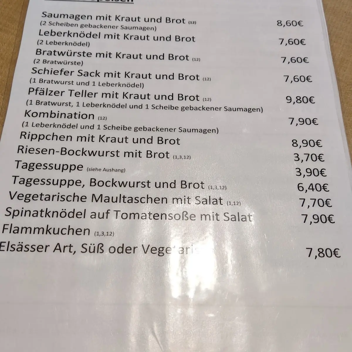 Speisekarte photo 4