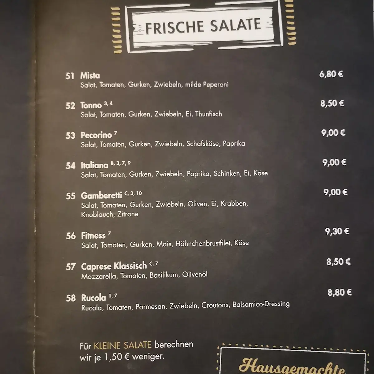 Speisekarte, Amici