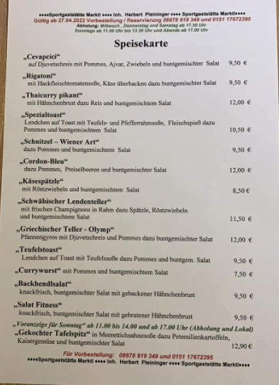 Speisekarte photo 4