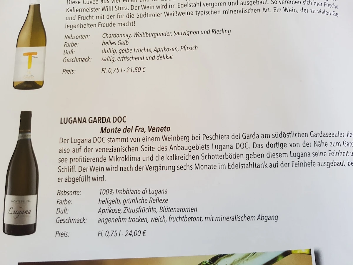 Speisekarte, Ristorante Da Marco (Landhüsli)