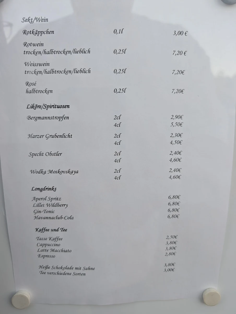Speisekarte, Zum Arschleder Blankenburg