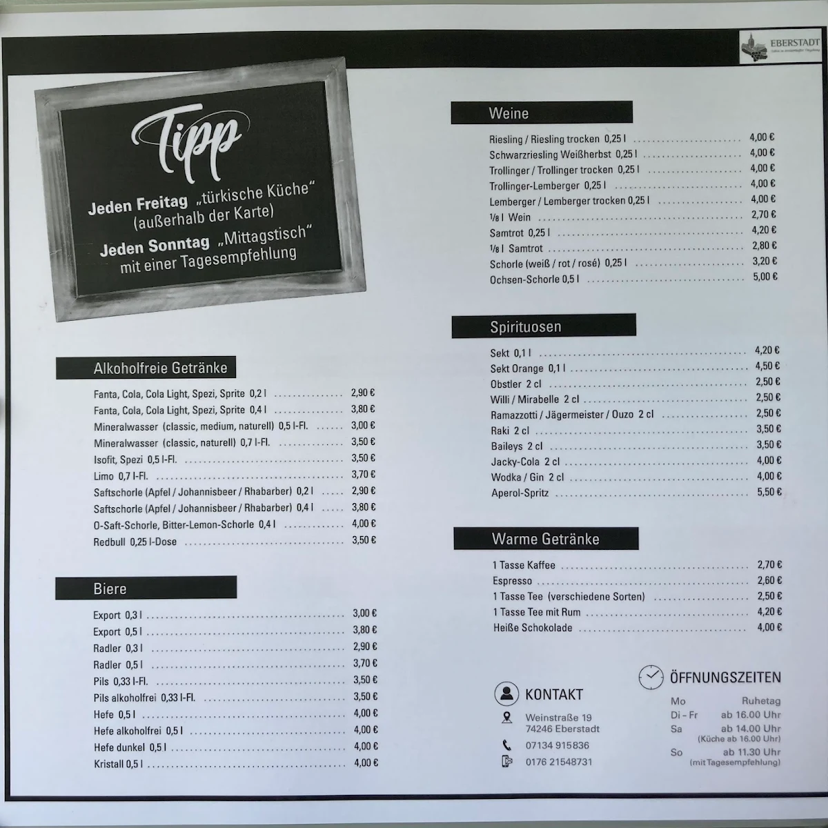 Speisekarte photo 2