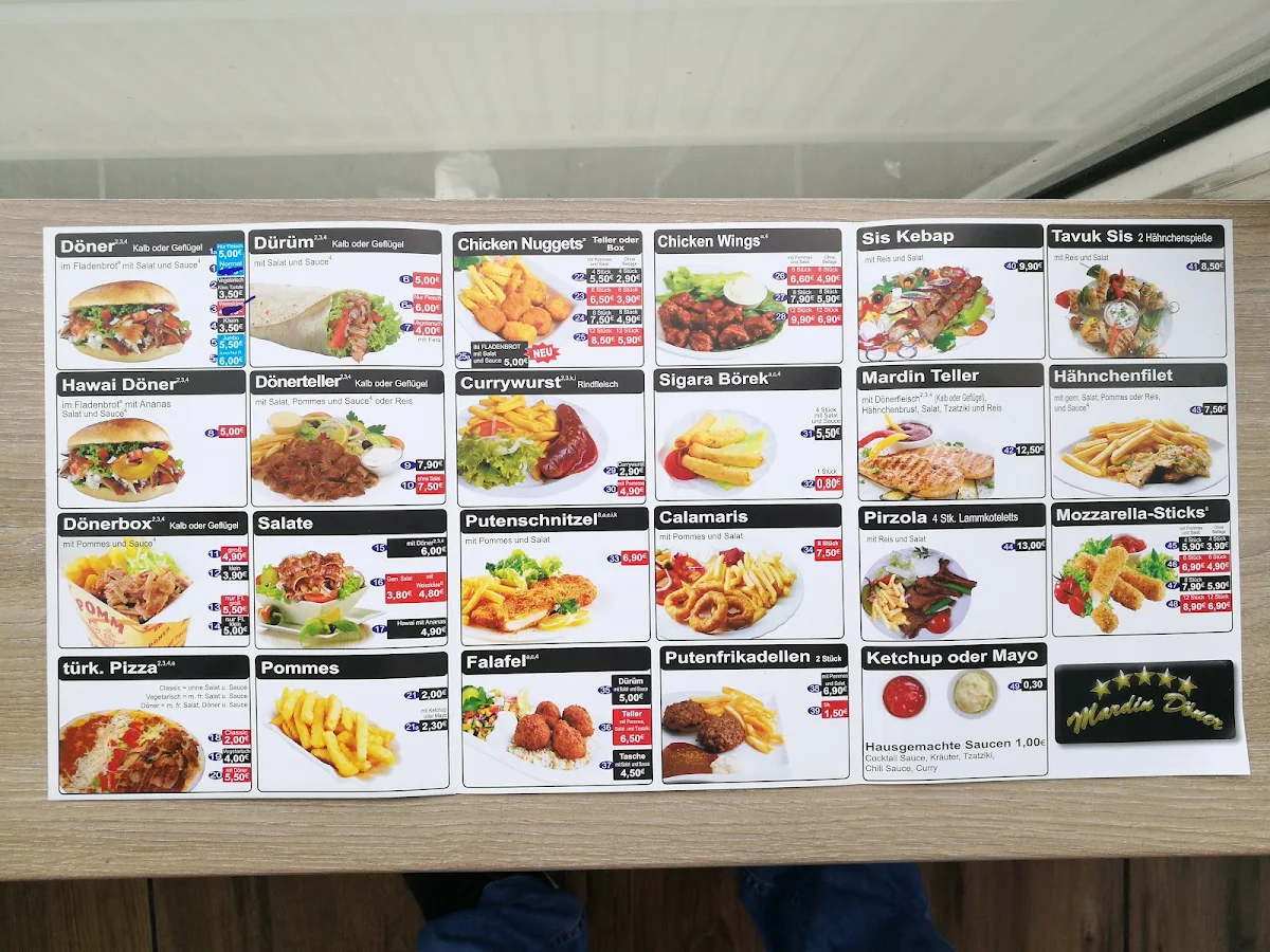 Speisekarte, Mardin Döner