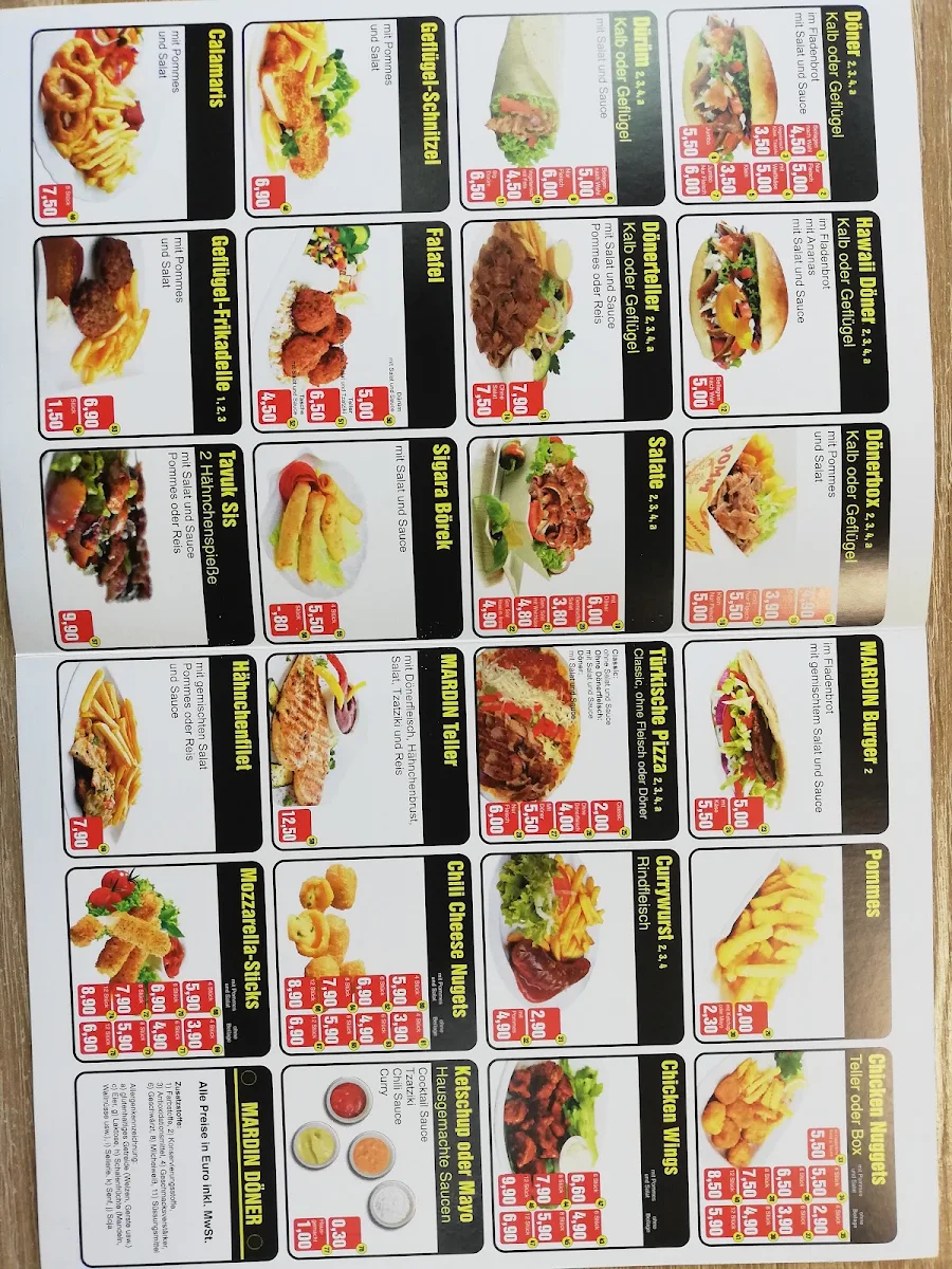 Speisekarte, Mardin Döner