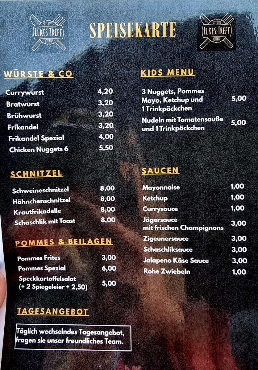Speisekarte, Elkes Treff