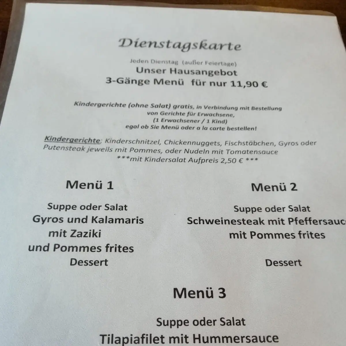Speisekarte photo 2