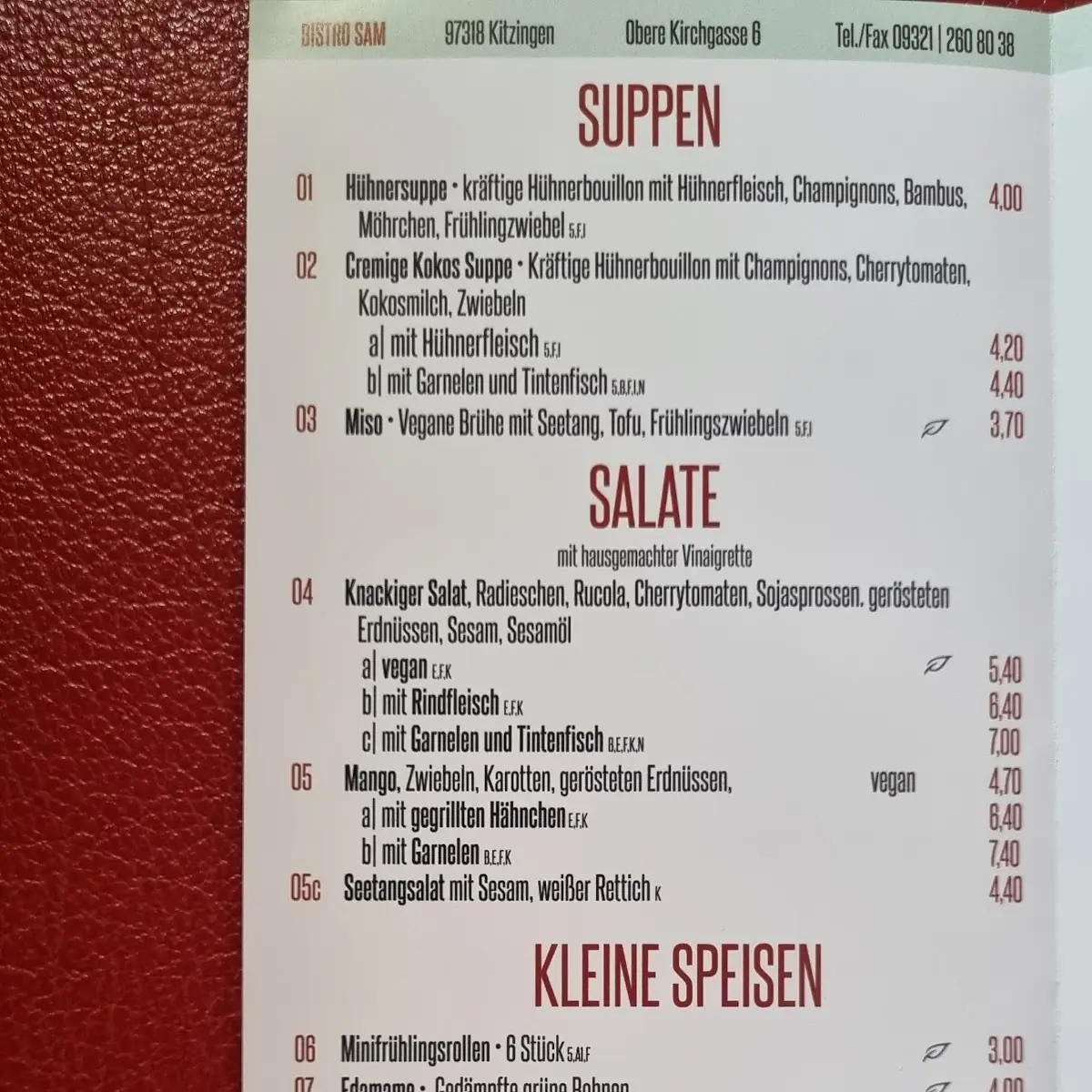 Speisekarte photo 1